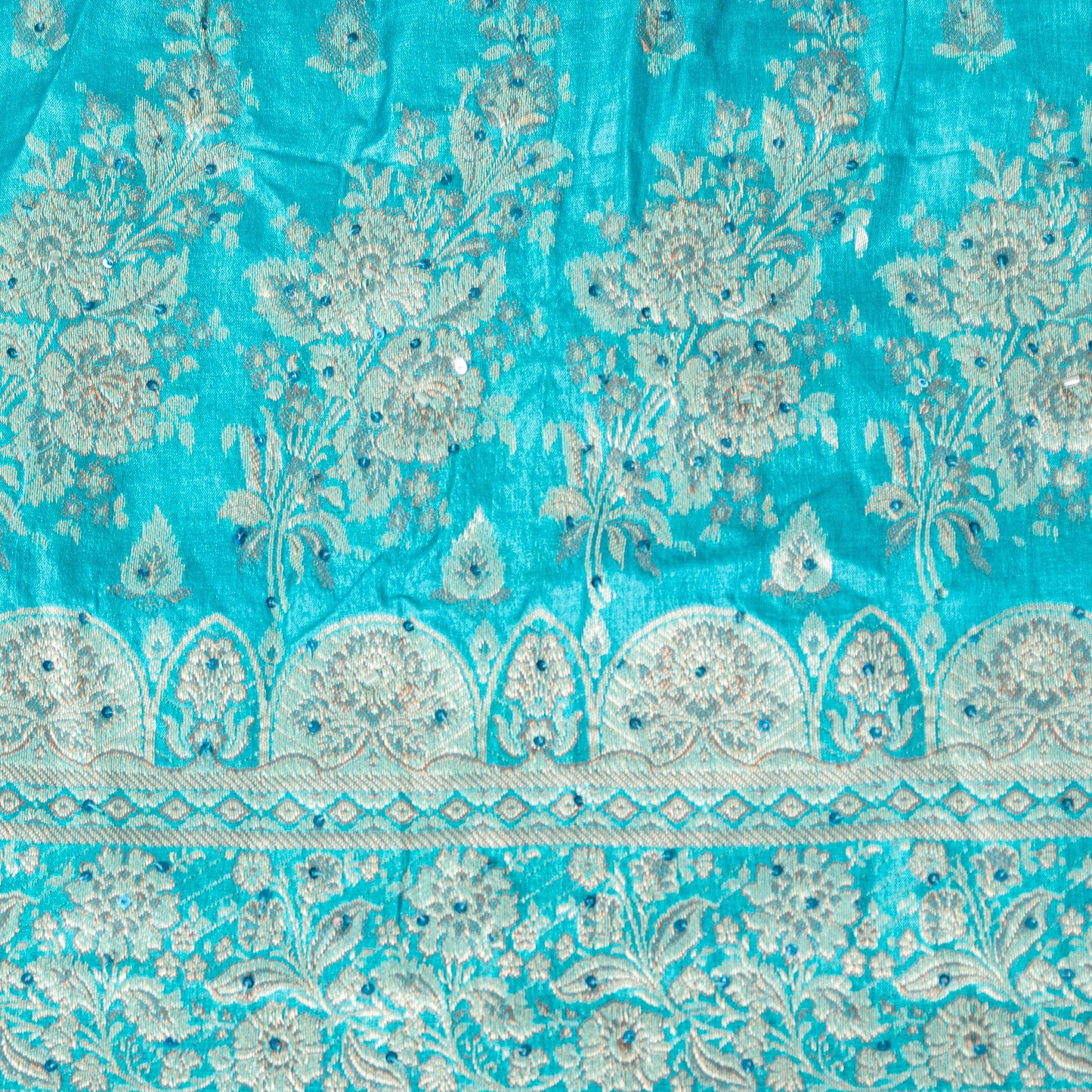 Sanskriti Vintage Pink-Blue Pure Silk Dupatta Stole Hand Woven Embroidered Veil