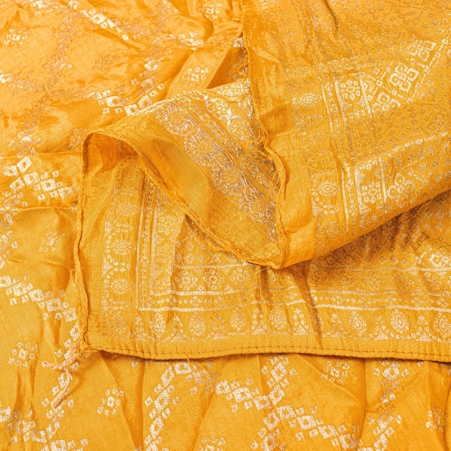 Sanskriti Vintage Yellow Pure Silk Dupatta Stole Banarasi Brocade Zari Handwoven