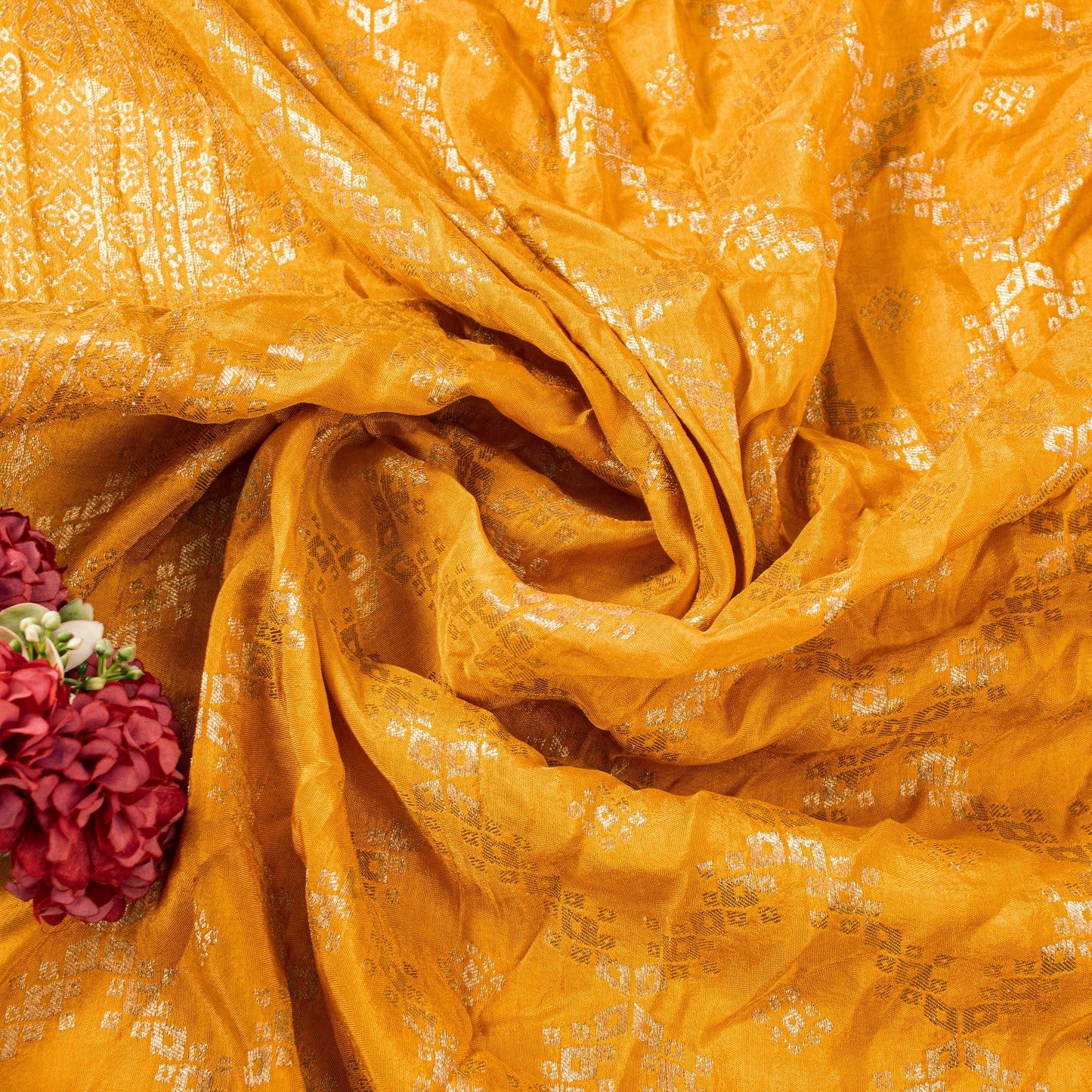 Sanskriti Vintage Yellow Pure Silk Dupatta Stole Banarasi Brocade Zari Handwoven