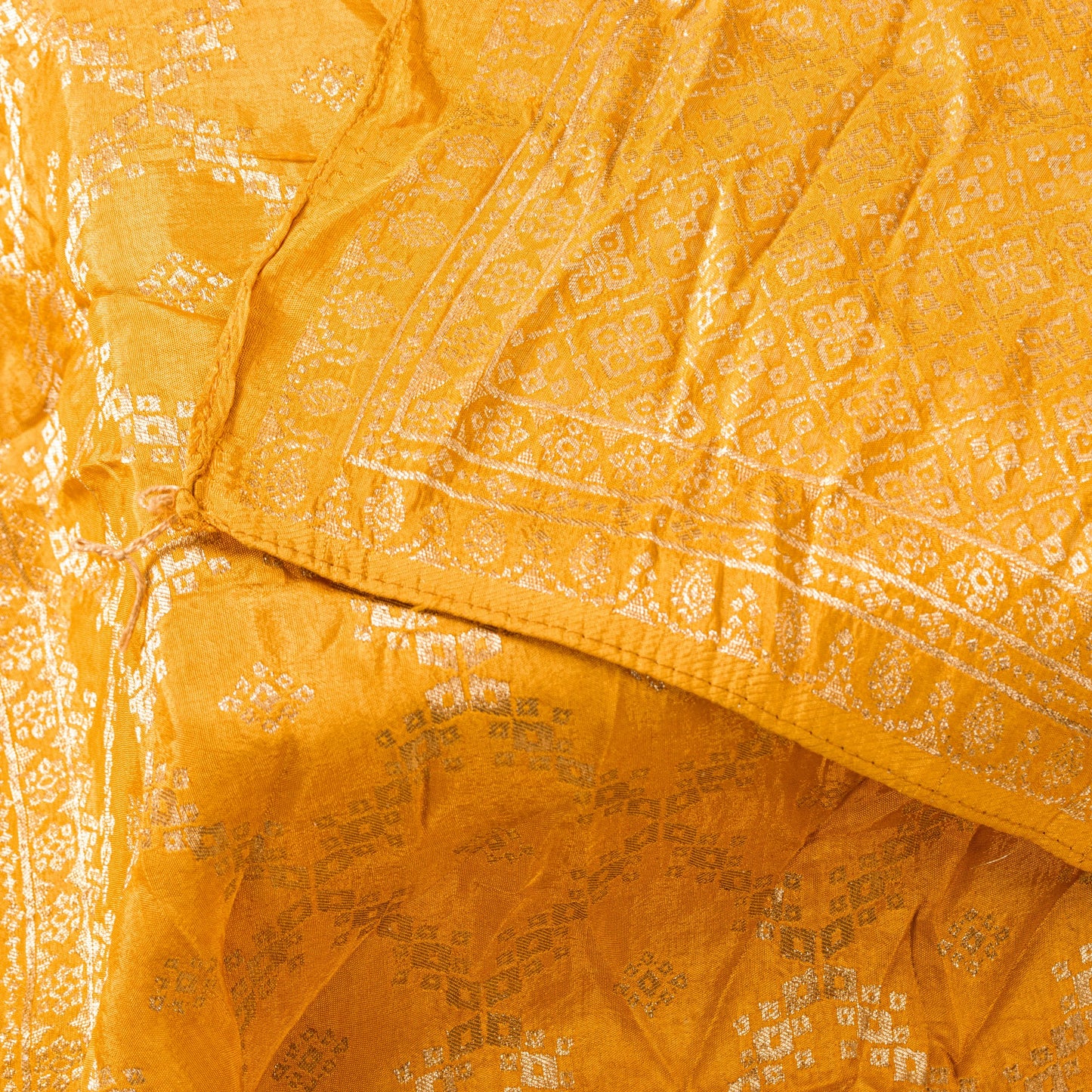 Sanskriti Vintage Yellow Pure Silk Dupatta Stole Banarasi Brocade Zari Handwoven