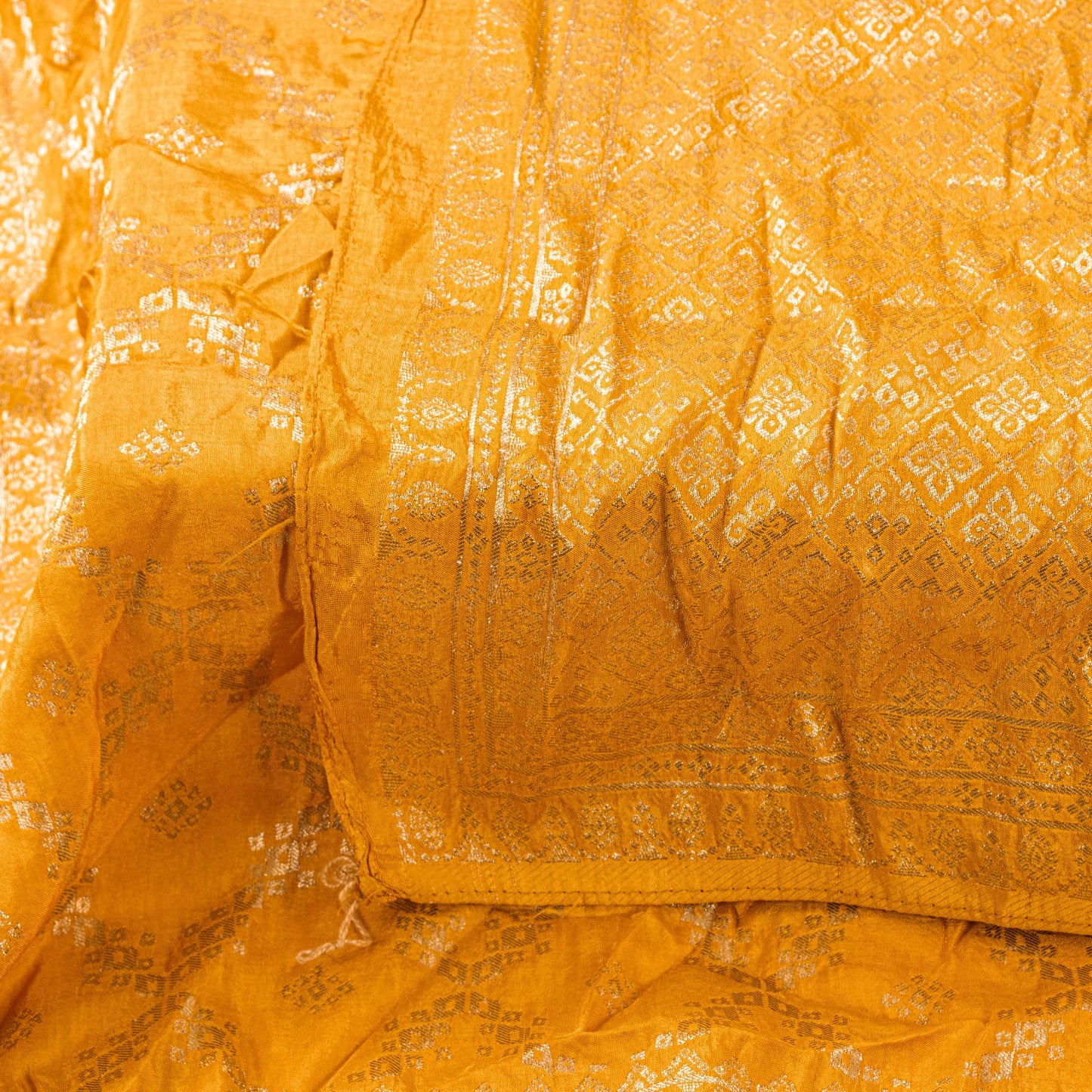Sanskriti Vintage Yellow Pure Silk Dupatta Stole Banarasi Brocade Zari Handwoven