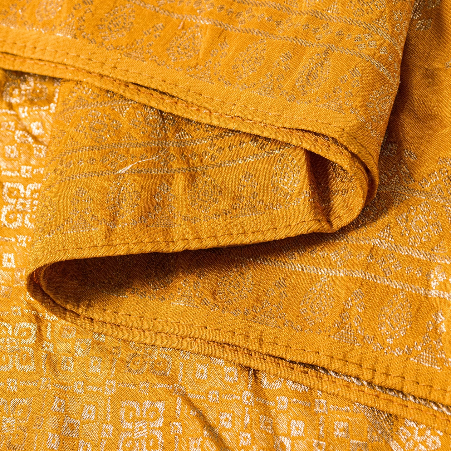 Sanskriti Vintage Yellow Pure Silk Dupatta Stole Banarasi Brocade Zari Handwoven