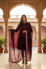 Sanskriti Vintage Red-Blue Pure Chiffon Dupatta Stole Tie-Dye Hand Embroidered