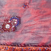Sanskriti Vintage Red-Blue Pure Chiffon Dupatta Stole Tie-Dye Hand Embroidered