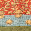 Sanskriti Vintage Red Pure Cotton Dupatta Stole Shrikalhasti Kalamkari Ikat Veil