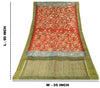 Sanskriti Vintage Red Pure Cotton Dupatta Stole Shrikalhasti Kalamkari Ikat Veil