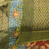 Sanskriti Vintage Red Pure Cotton Dupatta Stole Shrikalhasti Kalamkari Ikat Veil