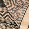 Sanskriti Vintage Cream Blend Woolen Dupatta Stole Sanganeri Block Printed Scarf