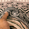 Sanskriti Vintage Cream Blend Woolen Dupatta Stole Sanganeri Block Printed Scarf