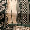 Sanskriti Vintage Cream Blend Woolen Dupatta Stole Sanganeri Block Printed Scarf