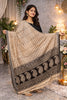 Sanskriti Vintage Cream Blend Woolen Dupatta Stole Sanganeri Block Printed Scarf