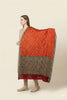 Sanskriti Vintage Red Pure Woolen Dupatta Zig Zag Circle Printed Neck Stole Veil