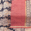 Sanskriti Vintage Cream-Blue Blend Cotton Dupatta Kalamakari Mirror Neck Stole