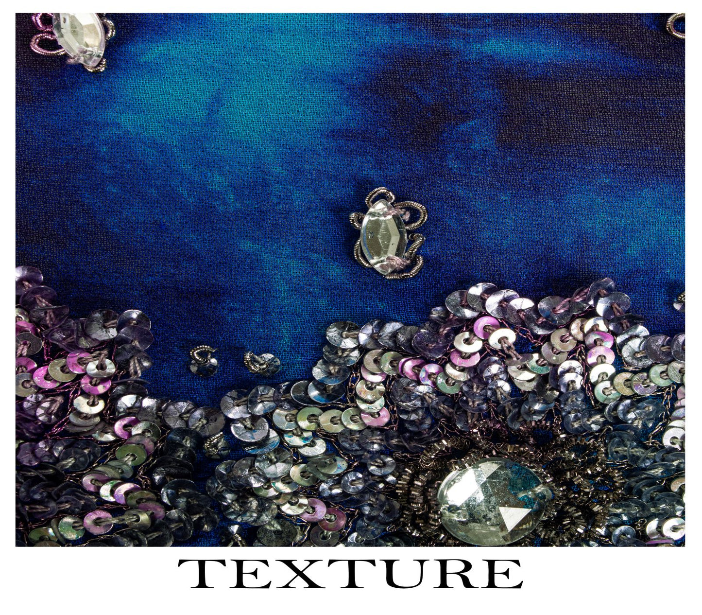Sanskriti Vintage Dupatta/Stole Blue Pure Georgette Tie-Dye Hand Embroidery Veil