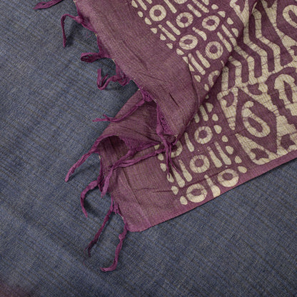 Sanskriti Vintage Dupatta/Stole Dark Blue Blend Cotton Batik Work Bollywood Veil