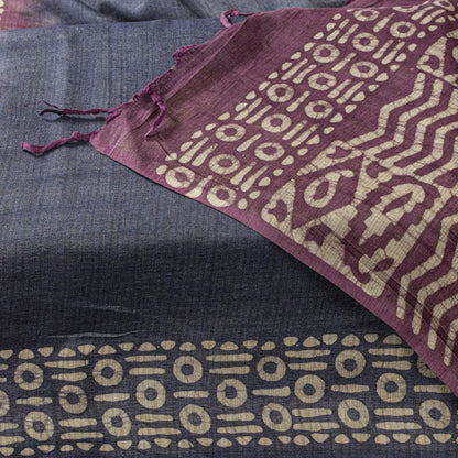 Sanskriti Vintage Dupatta/Stole Dark Blue Blend Cotton Batik Work Bollywood Veil