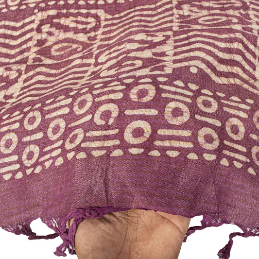Sanskriti Vintage Dupatta/Stole Dark Blue Blend Cotton Batik Work Bollywood Veil