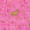 Sanskriti Vintage Pink Pure Chiffon Dupatta Hand Beaded Zari Zardozi Neck Stole