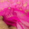 Sanskriti Vintage Pink Pure Chiffon Dupatta Hand Beaded Zari Zardozi Neck Stole