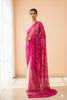 Sanskriti Vintage Pink Pure Chiffon Dupatta Hand Beaded Zari Zardozi Neck Stole