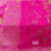 Sanskriti Vintage Pink Pure Chiffon Dupatta Hand Beaded Zari Zardozi Neck Stole