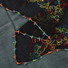 Sanskriti Vintage Black Pure Georgette Silk Dupatta Hand Embroidery Kantha Stole
