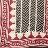 Sanskriti Vintage Red-Black Dupatta Stole Geometric Hand Block Printed Veil