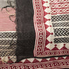 Sanskriti Vintage Red-Black Dupatta Stole Geometric Hand Block Printed Veil
