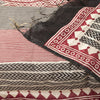Sanskriti Vintage Red-Black Dupatta Stole Geometric Hand Block Printed Veil