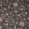 Sanskriti Vintage Soft Black Pure Chiffon Silk Dupatta Stole Hand Beaded-Printed