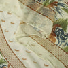 Sanskriti Vintage Dupatta Stole Cream Pure Georgette Silk Floral Printed Veil