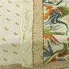 Sanskriti Vintage Dupatta Stole Cream Pure Georgette Silk Floral Printed Veil