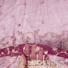 Sanskriti Vintage Purple Net Dupatta Stole Hand Embroidered Zari Zardozi Veil