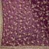 Sanskriti Vintage Purple Net Dupatta Stole Hand Embroidered Zari Zardozi Veil