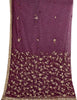 Sanskriti Vintage Purple Net Dupatta Stole Hand Embroidered Zari Zardozi Veil