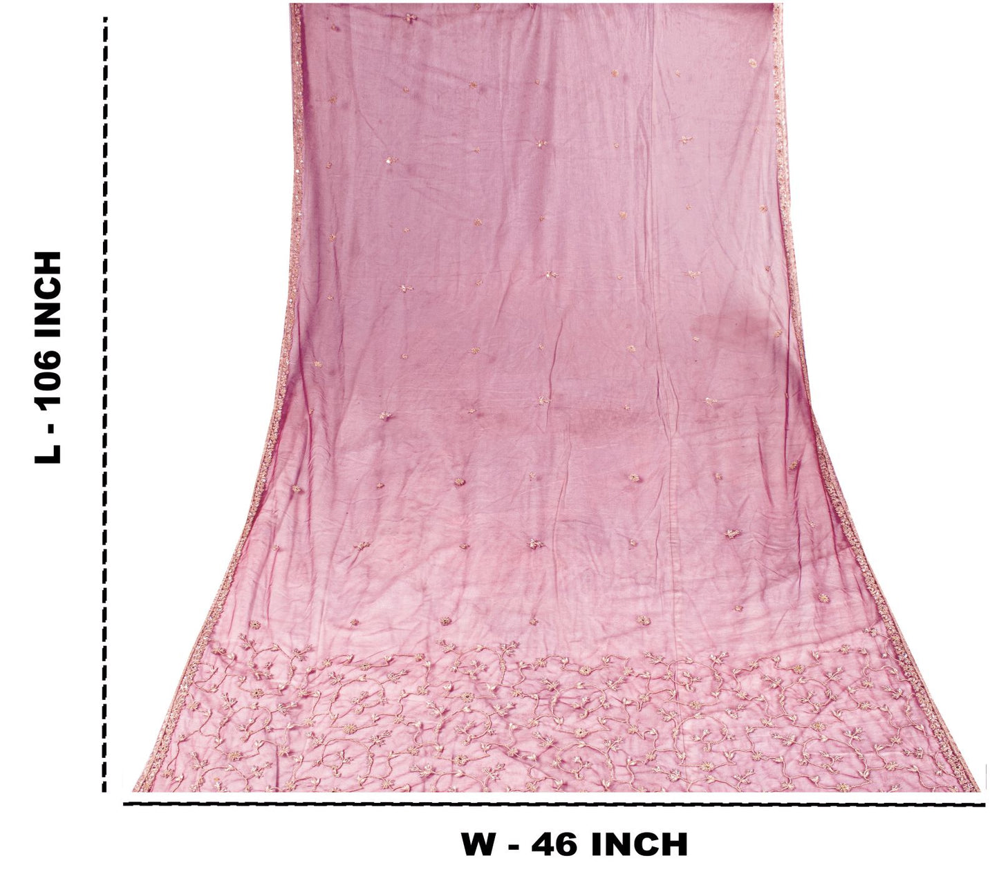 Sanskriti Vintage Purple Net Dupatta Stole Hand Embroidered Zari Zardozi Veil