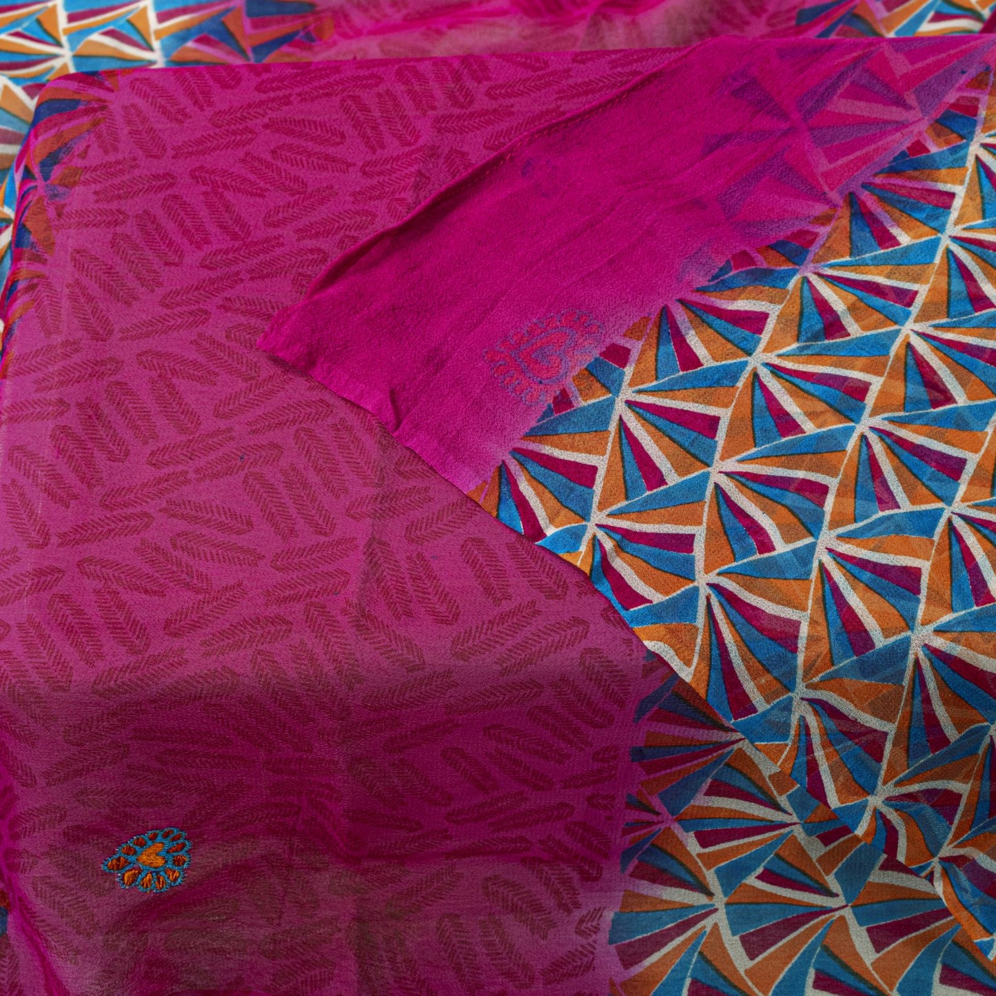Sanskriti Vintage Pink Georgette Dupatta Sheer 90x46 Inch Printed