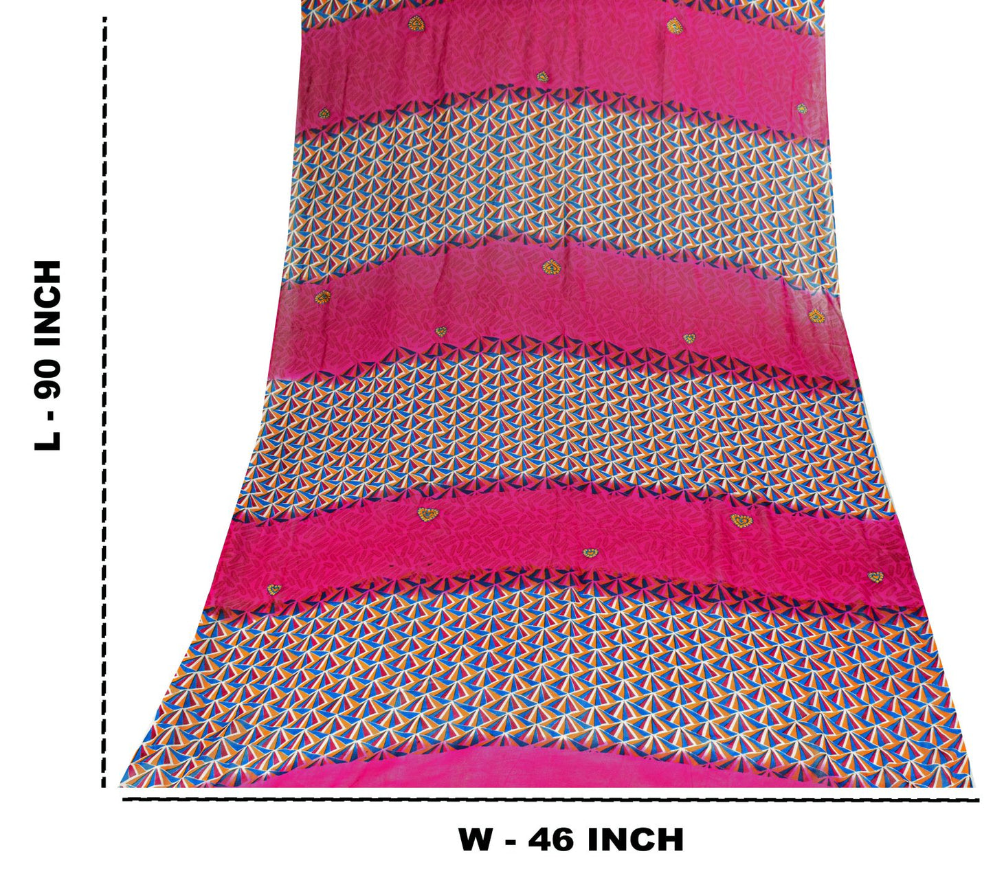 Sanskriti Vintage Pink Georgette Dupatta Sheer 90x46 Inch Printed