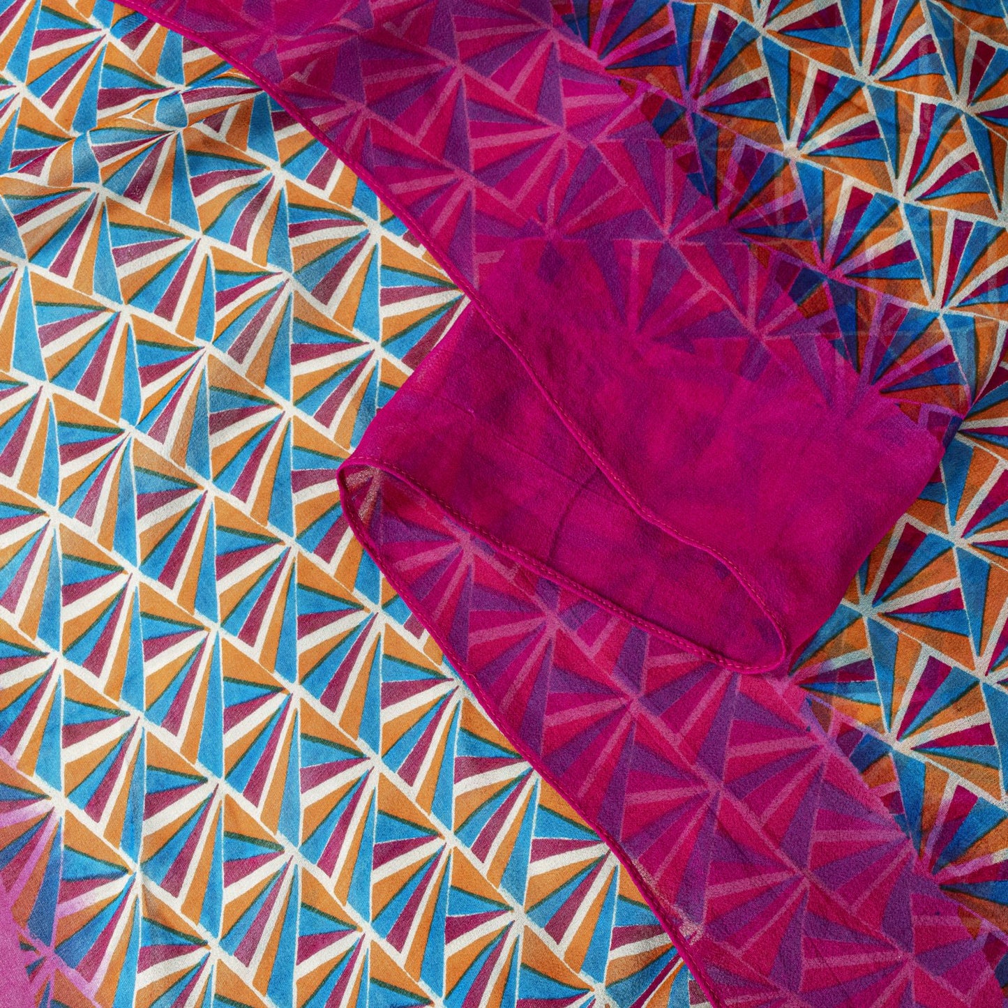 Sanskriti Vintage Pink Georgette Dupatta Sheer 90x46 Inch Printed