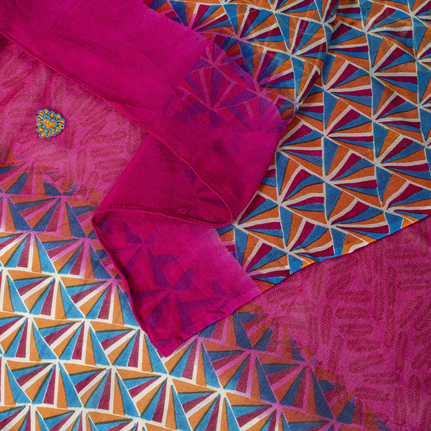 Sanskriti Vintage Pink Georgette Dupatta Sheer 90x46 Inch Printed