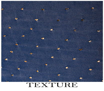 Sanskriti Vintage Blue Pure Georgette Silk Dupatta Stole Mukesh Hazar Batti Veil