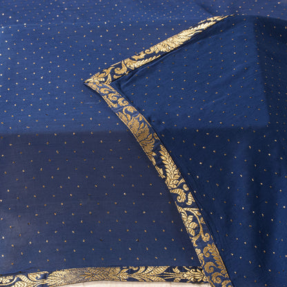 Sanskriti Vintage Blue Pure Georgette Silk Dupatta Stole Mukesh Hazar Batti Veil