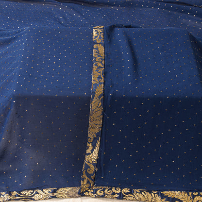 Sanskriti Vintage Blue Pure Georgette Silk Dupatta Stole Mukesh Hazar Batti Veil