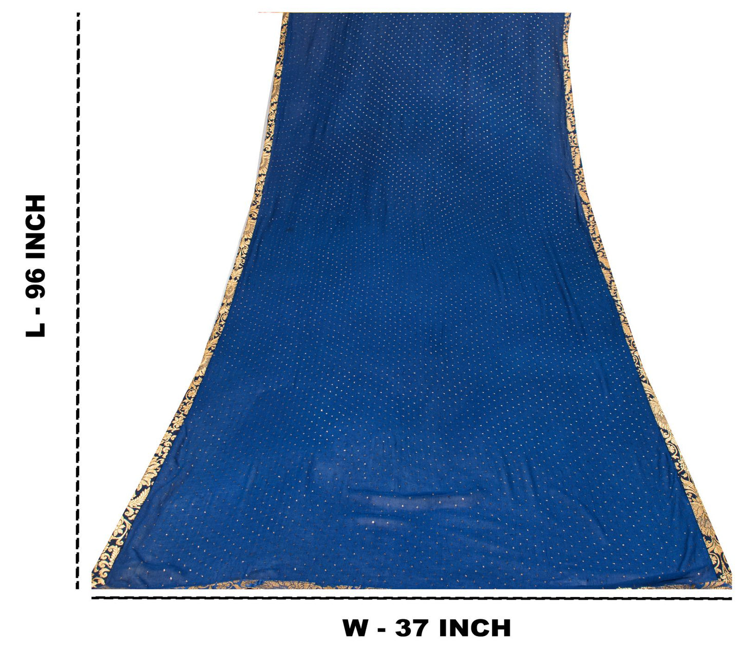 Sanskriti Vintage Blue Pure Georgette Silk Dupatta Stole Mukesh Hazar Batti Veil