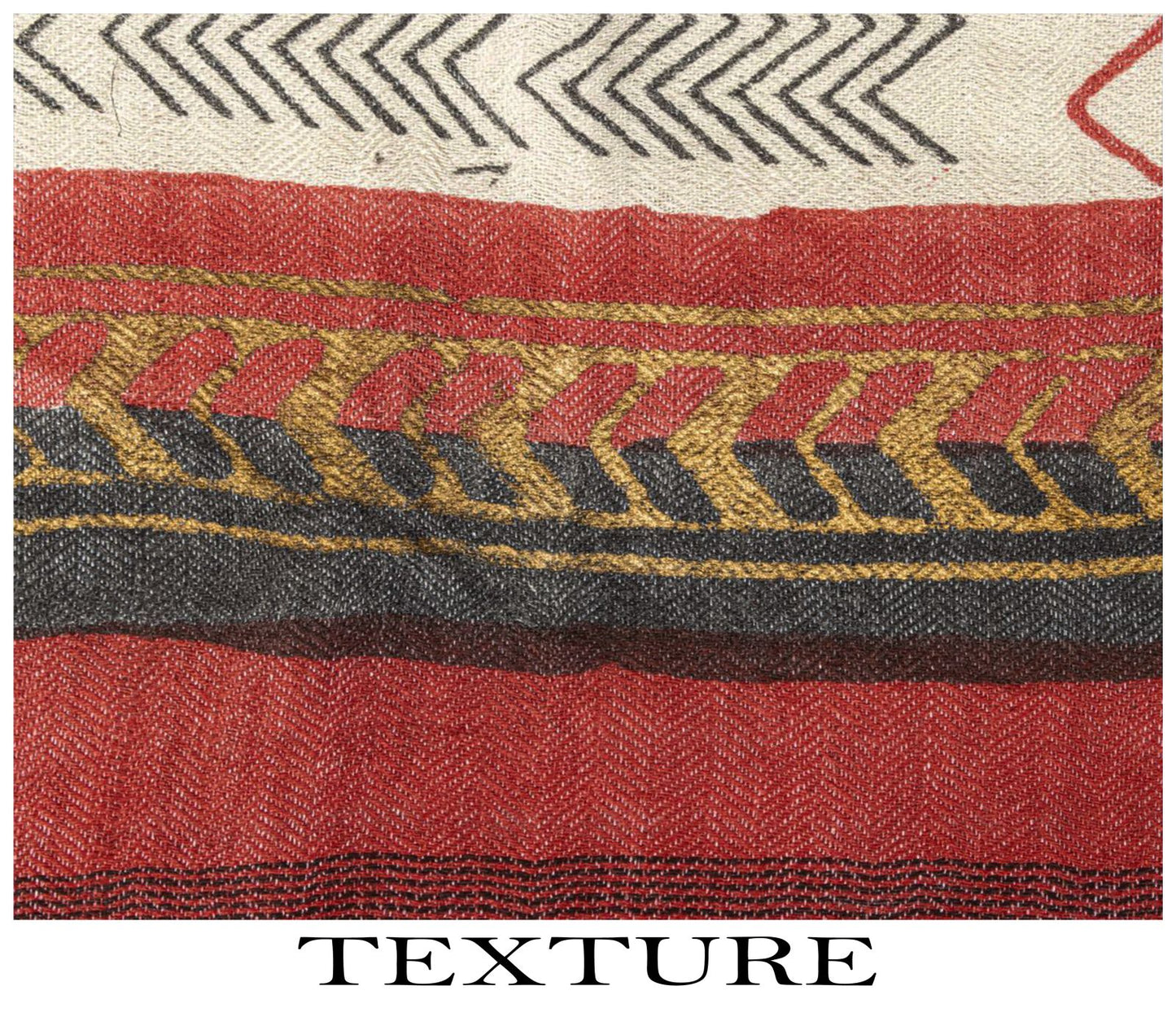Sanskriti Vintage Beige Pure Woolen Dupatta Stole Sanganeri Hand Block Printed