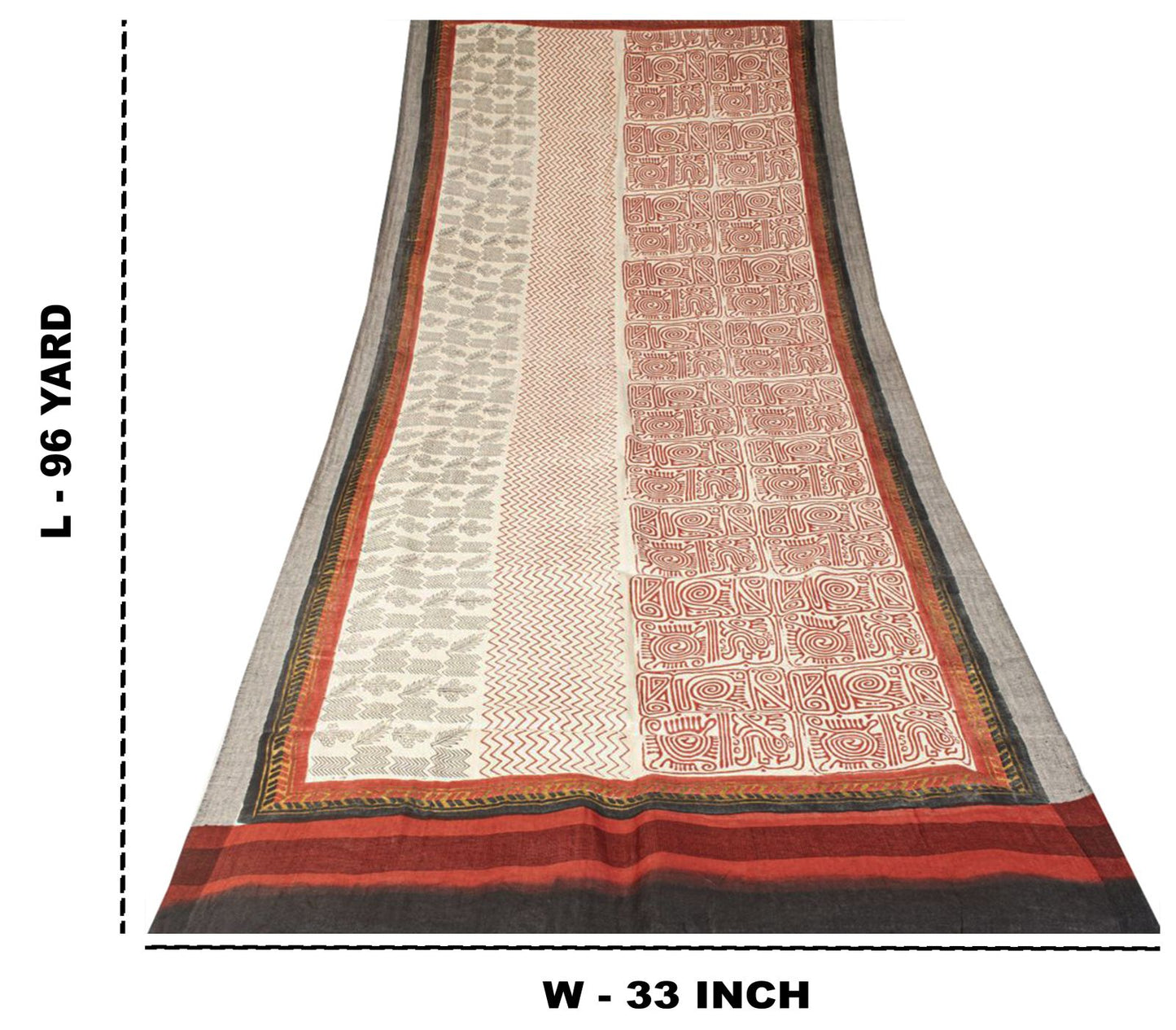 Sanskriti Vintage Beige Pure Woolen Dupatta Stole Sanganeri Hand Block Printed