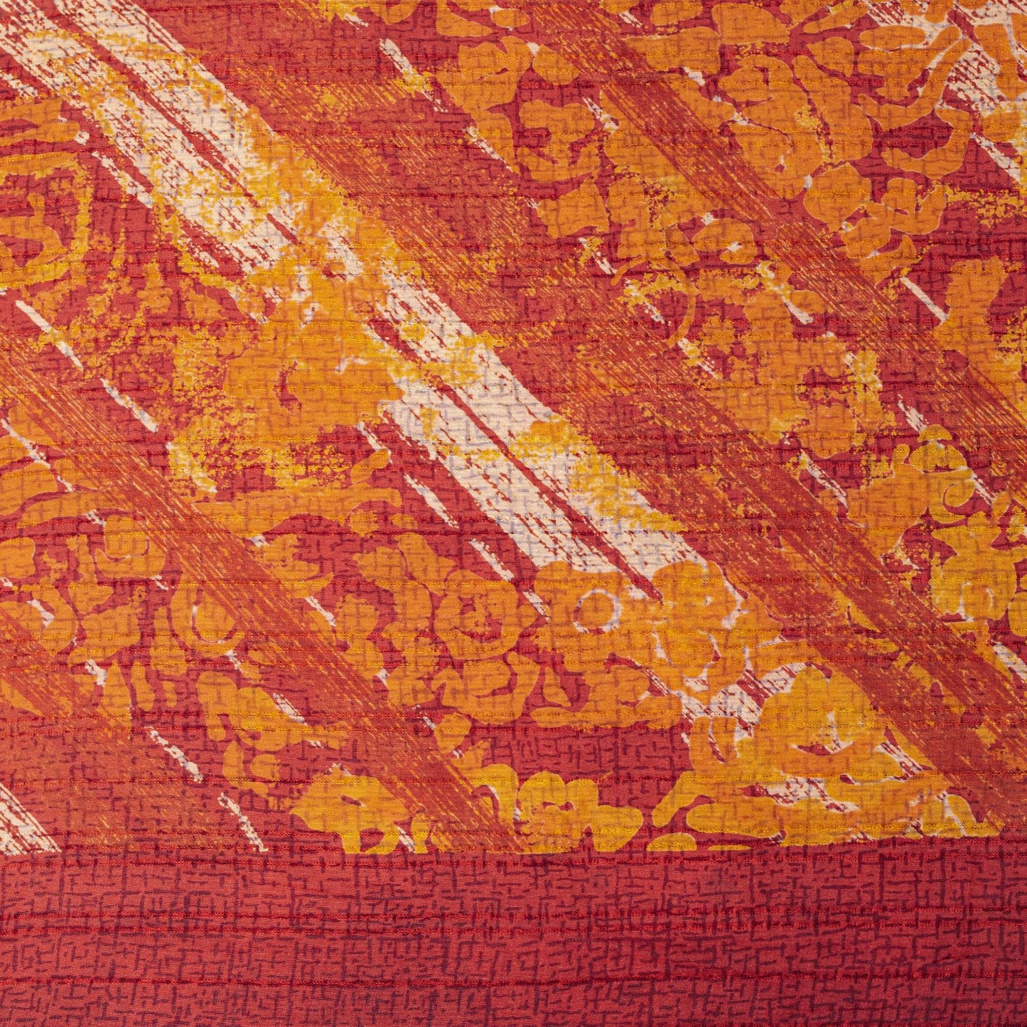 Sanskriti Vintage Red Pure Georgette Dupatta Stole Floral Printed Cultural Veil