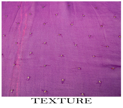 Sanskriti Vintage Purple Pure Georgette Silk Dupatta/Stole Hand Beaded Zari Veil