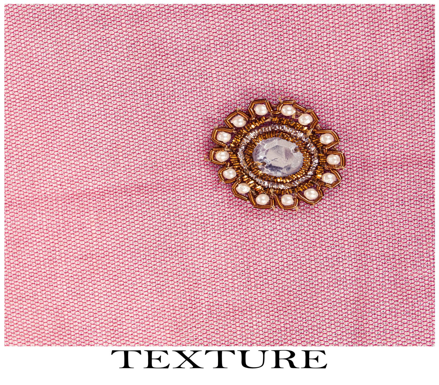 Sanskriti Vintage Pink Net Dupatta/Stole Hand Embroidered Zardozi Indian Veil