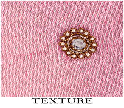 Sanskriti Vintage Pink Net Dupatta/Stole Hand Embroidered Zardozi Indian Veil